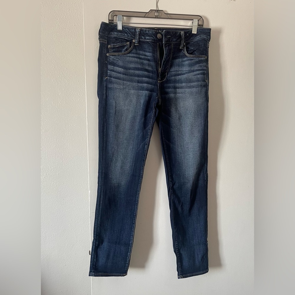 American Eagle Outfitters Dark Blue Straight Leg Jeans